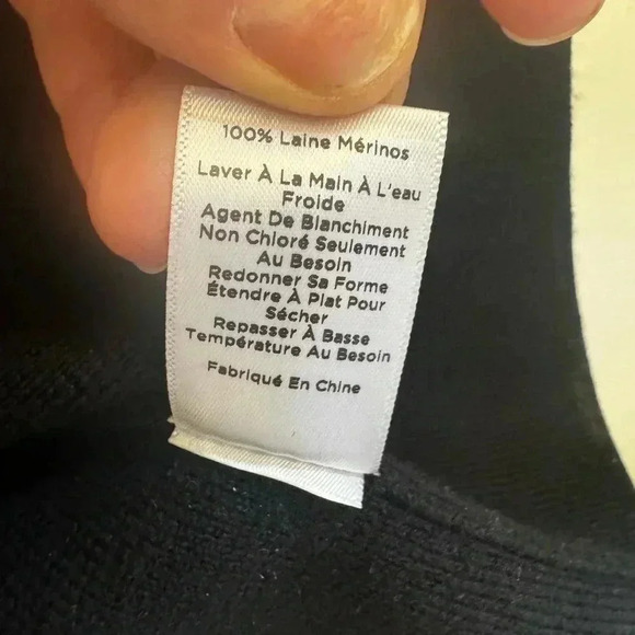 Talbots Black Pure Merino Wool Zip Front Longline Cardigan Sweater - Picture 12 of 13